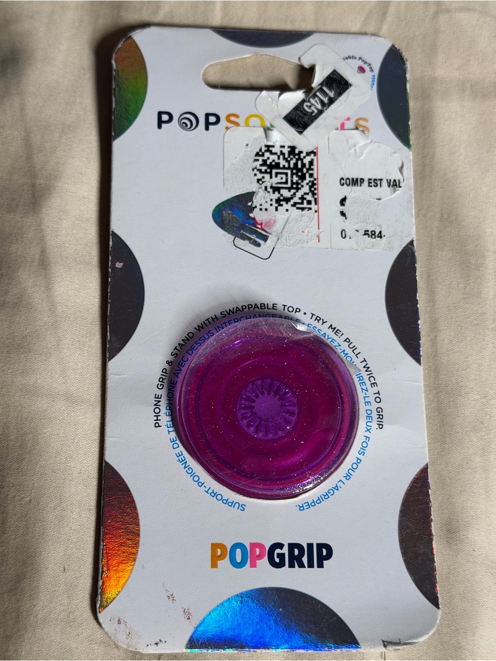 NEW PopGrip/Popsocket Glitter Purple
